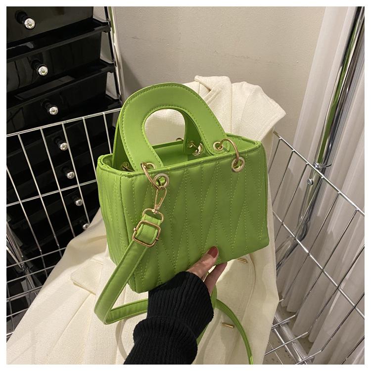 Embroidered thread bag texture handbag 2025 diamond portable messenger bag personalized design small square bag