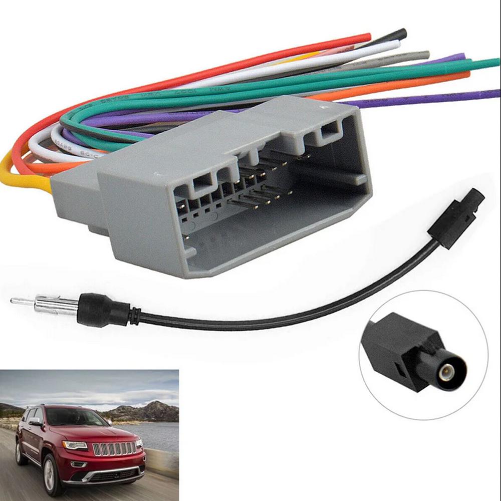 Fit For Jeep Wrangler Dodge Journey Stereo Radio Adapter Wire Harness & Antenna