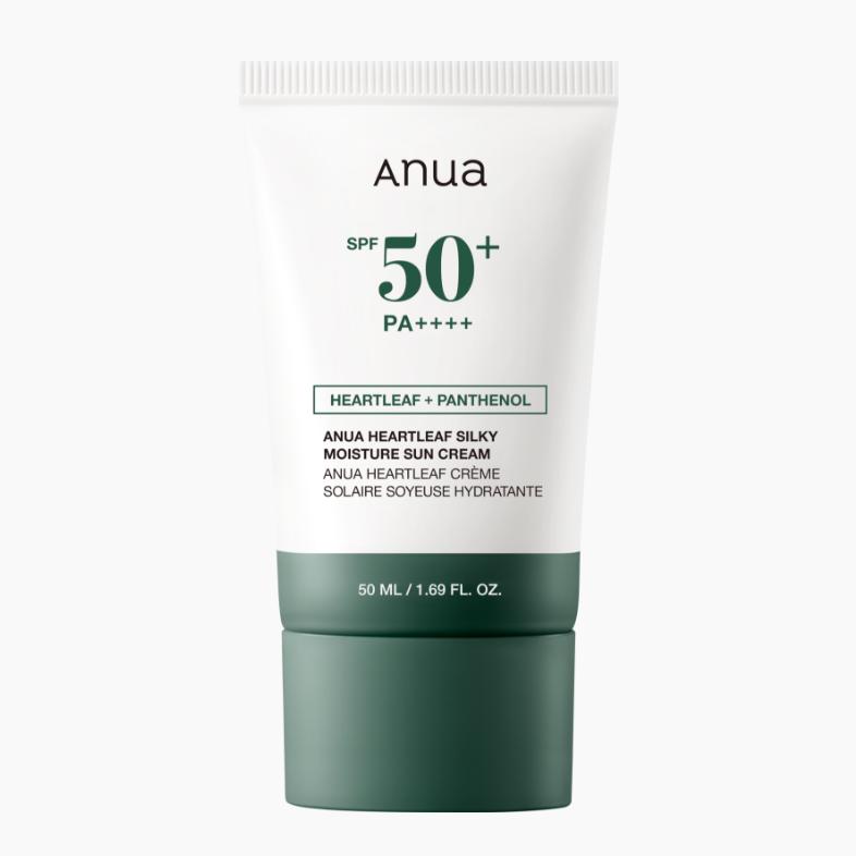 Anua Heartleaf Silky Moisture Sun Cream (50ml) – Non-Nano Mineral Sunscreen with Heartleaf Extract, SPF50+, Korean