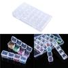 ABS Crystal Embroidery Storage Box Rectangular 28 Grid Adjustable Detachable Salon Manicure Rivet Container Case