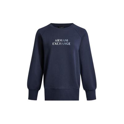 Ss24 Letter Logo Pattern Round Neck Loose Long Sleeve Sweatshirt Women Sweatshirt Navy-Blue 3DYM25-YJEEZ-1593