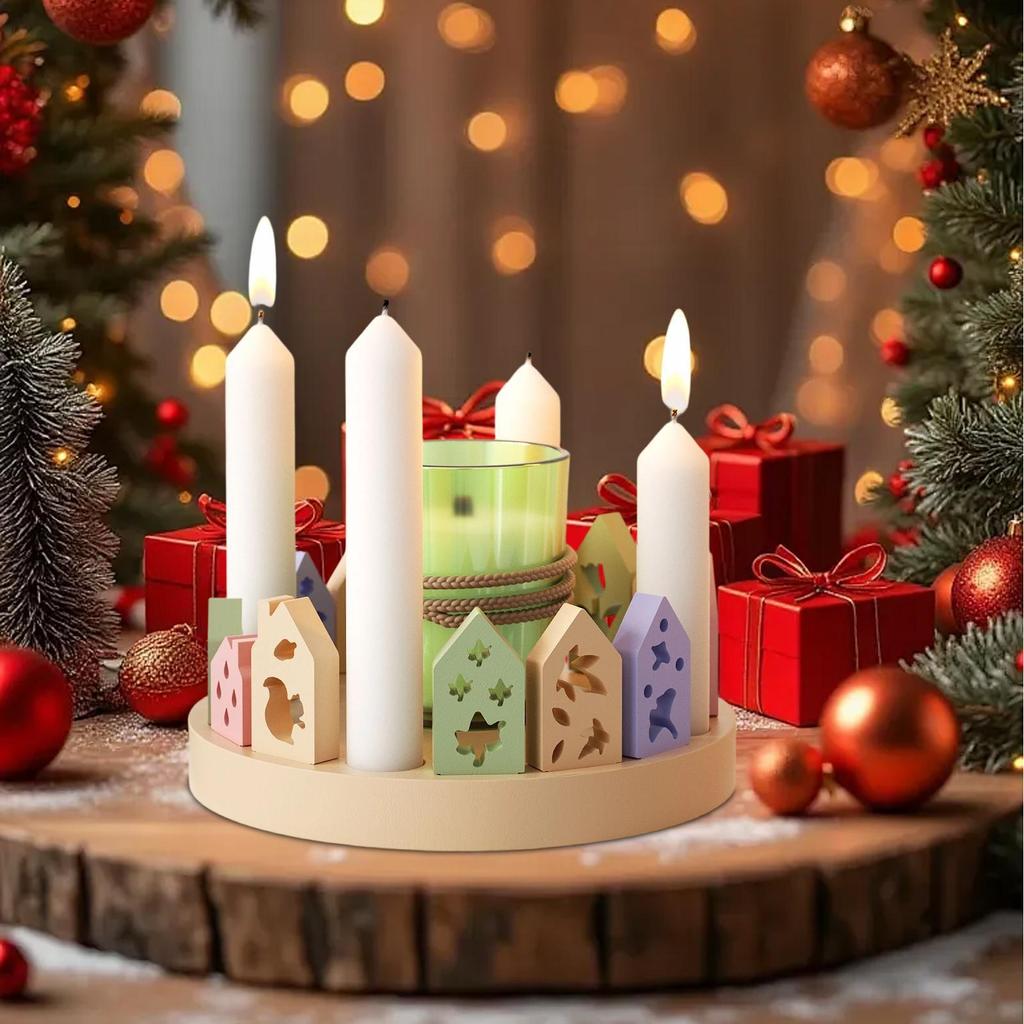 Christmas Silicone Molds For Resin Non-Stick Crafting Tools House Wax Molds Christmas Decorations For Wax Advent Home Decor