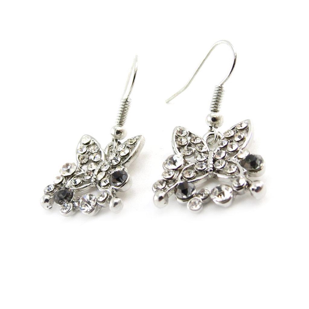 Les Trésors De Lily [J1353] - Designer Earrings 'Sissi' White Gray