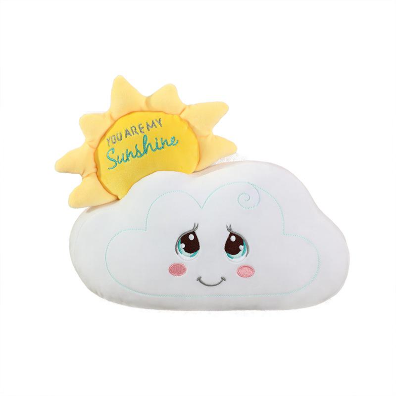 Cute Sun Cloud Plush Toy: White Cloud Doll Ornament for Valentine's Day or Birthday Gift for Women