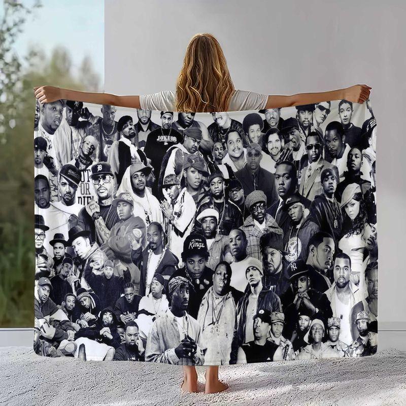 Rapper Eminem Hip Hop Rap God Flannel Blanket,Ultra Soft Warm Plush Throw for Home Bedroom Bed Sofa Cover Office Camping Picnic