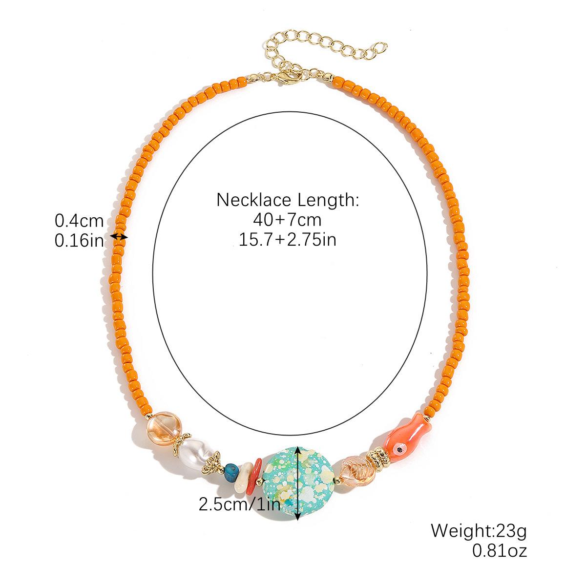 

Ожерелье для женщин Цветные бусины Богемные ожерелья Женский Дофаминовый ветер Легкое нишевое Темперамент Wildcard Ключичная цепочка Элегантное ожерелье