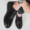 Fashion Men Oxfords Leather Shoes Lace Up British Style Mens Casual Shoes Brand Summer Punching Leather Breathable Moccasins Size 36-48