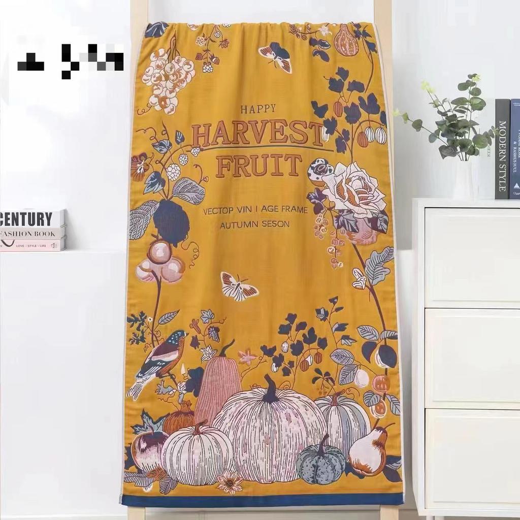 Extra Large Cotton Gauze Cartoon Bath Towel - Soft, Quick-Drying for Adults & Kids