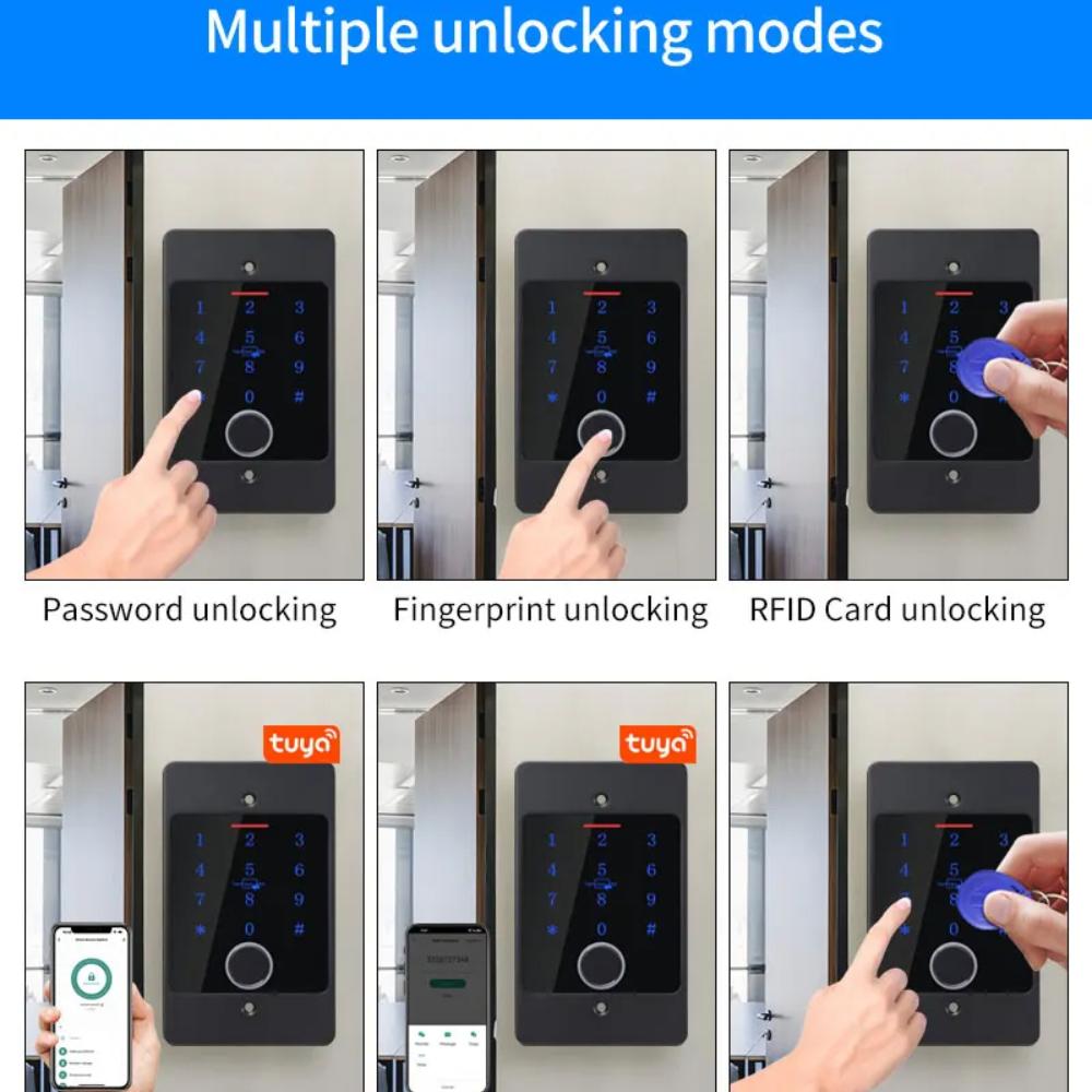 Tuya Wifi Standalone Fingerprint Access Control Keypad Metal Waterproof Backlight Embedded Installation Opener Reader+M70 Box