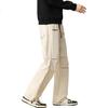 CLOR American-Style Cargo Pants for Men, Spring And Summer Trendy Straight-Leg Trousers, Loose-Fitting Casual Pants, CL11 Khaki S