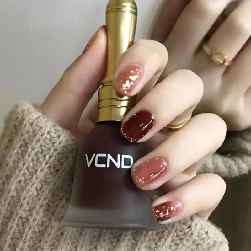 Gold Glitter Burgundy Point Nail Tips [24tips] R681