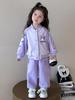 Kuromi Girls' Spring/Autumn 2025 Fashionable Baseball Uniform Two-Piece Set - Trendy Sporty Outfit