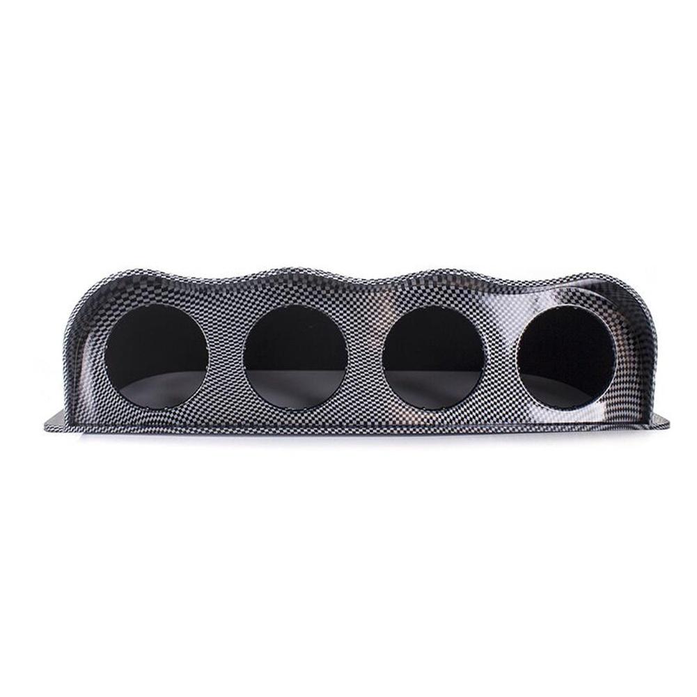 For Custom Car Builds Black Carbon Car Gauge Mount Accessory 4-hole Dash Bracket 4-hole Mounting Easy Installation