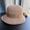Fisherman's Hat Women's Bow Curled Sun Hat Travel Breathable Women's Versatile Basin Hat