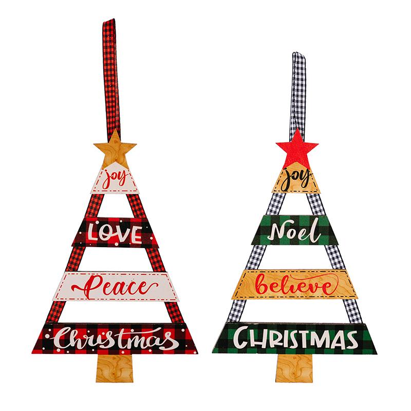 Wooden Sign Christmas Sign Wall Hanging Christmas Tree Wall Art Colourful Wall Decoration Christmas Tree Decoration