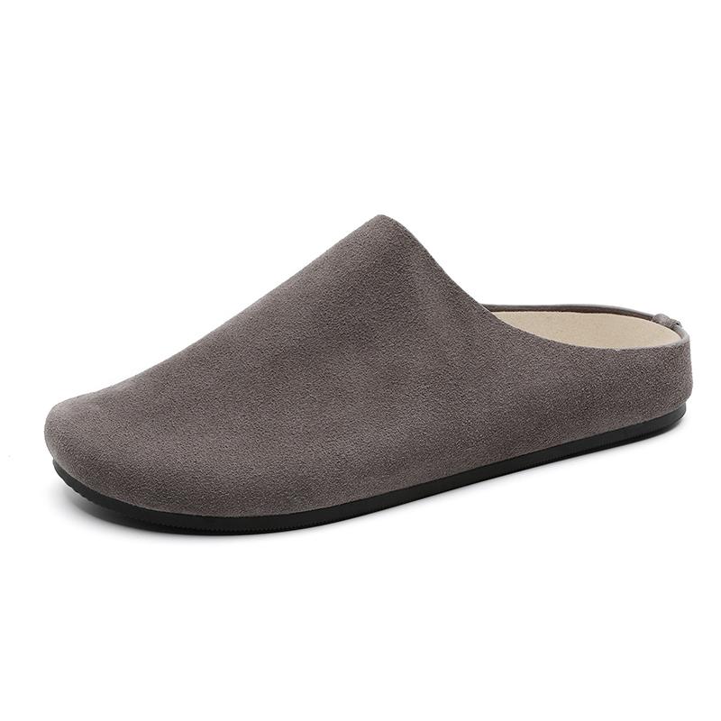 Wildleder Halbschuhe für Herren Mules Große Größe Semi-Drag Loafer Hausschuhe Offene Rückseite Freizeitschuhe Slides Sandalen Slip-On Flache Schuhe
