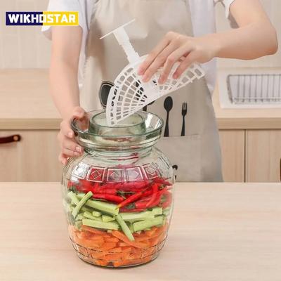 Pressa per Vaso di Cetrioli Supporto in Plastica per Compattazione in Vaso per Kimchi Peso per Fermentazione Pressa per Cucina Domestica Preparazione Kimchi