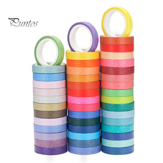 

60 рулонов васи-ленты шириной 8 мм, радужной расцветки, малярная лента, красочная декоративная лента для поделок своими руками, упаковки подарков, ведения дневника 60pcs