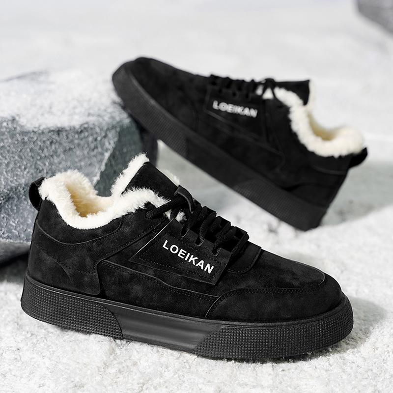Men's fashion thick soled outdoor winter casual plus size high top shoes comfort shoes slip-resistant wear-resistant cotton shoe