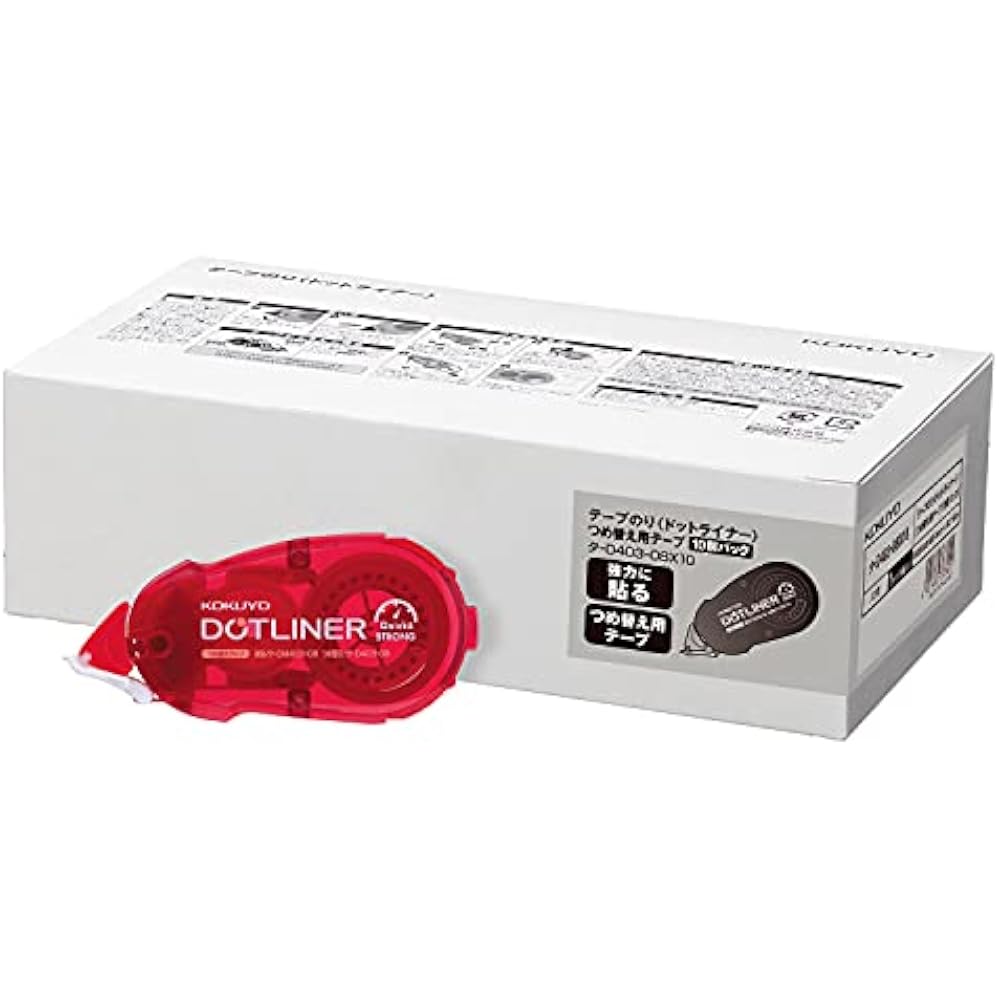 KOKUYO (KOKUYO) Tape Glue Dot Liner Refill Strong Stick 10 Pcs Ta-D403-08X10 Red