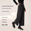 Xiangying Women's Plush Lined High-Waisted Straight Wide-Leg Pants