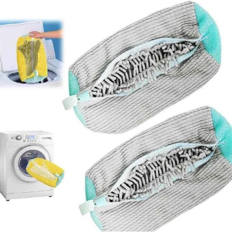 Cotton Laundry Washing Shoes Bag Easy Dirt Removal Anti-Deformation Shoe & Clothes Organizer Fibers for Home & Kitchen