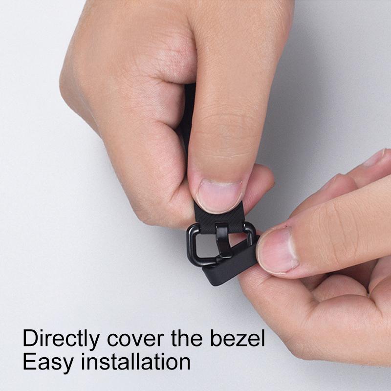 1Pc Silicone Black Loop DIY Hoop Retainer Watch Strap Band Keeper Holder Ring 16-22mm