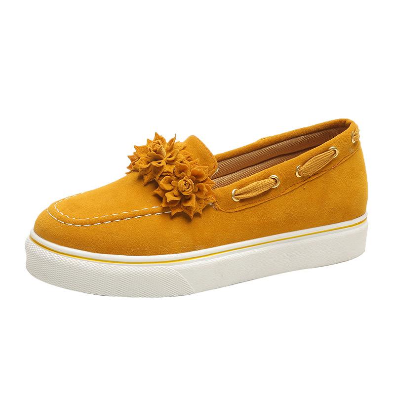 

Модные повседневные женские кроссовки на плоской подошве больших размеров, женские замшевые туфли с бантом, удобные туфли из вулканизированной кожи, женская обувь на плоской подошве 2024 г. 4 жёлтый