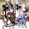Coque de téléphone plaquée Design Genshin Impact Pour Iphone 16 17 Pro Max Air 16E 14 15 Plus 12 13 Mini Anti-Chute Housse Airbag