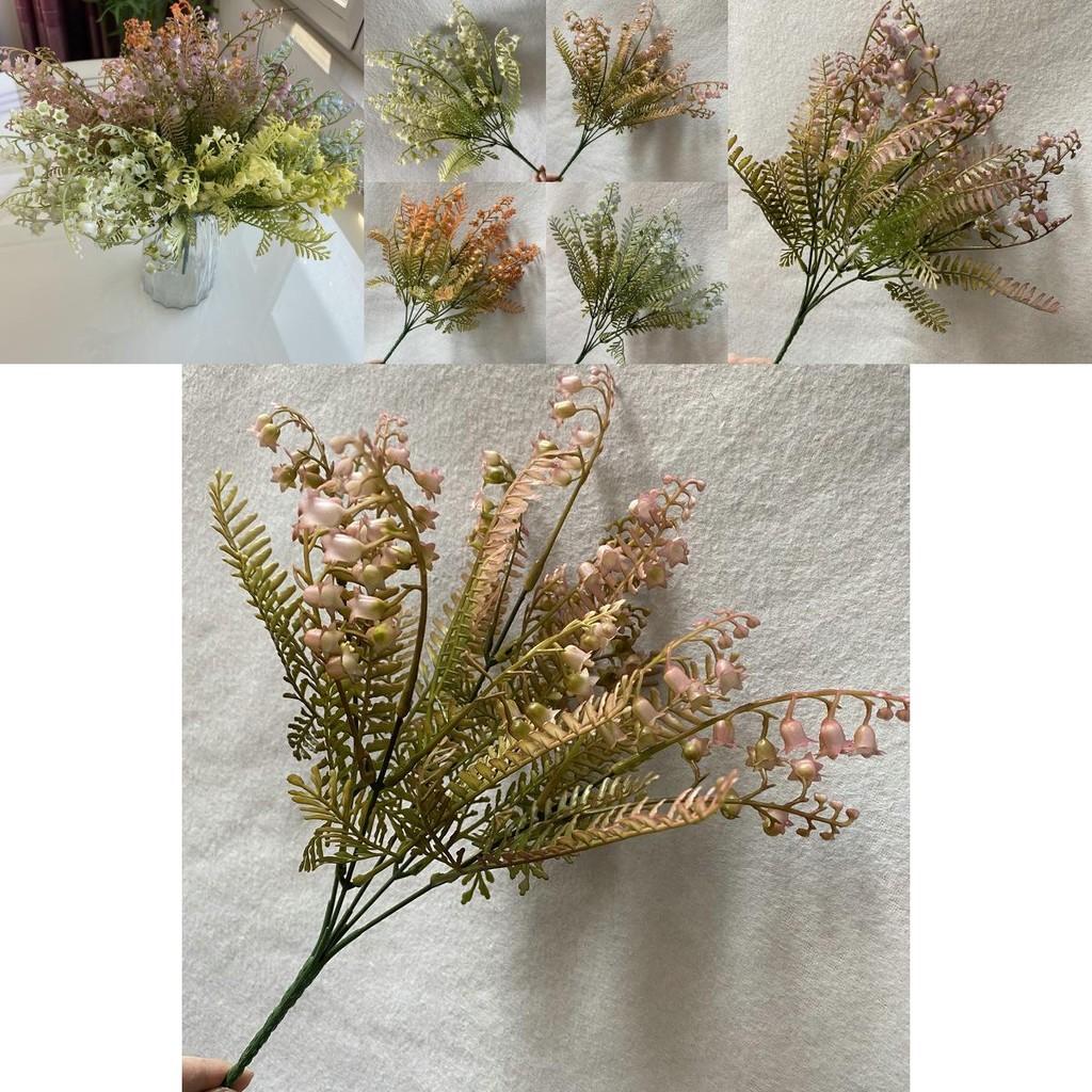 Flexible Plastic Oil Painted Fake Florals 25 Stems Wedding Centerpiece Decor For Tabletop Arrangements