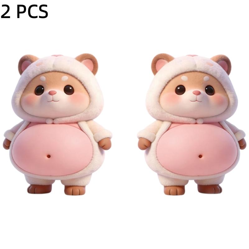 3D Fat Chai Dog Anti Collision Stickers DIY Cute Kitten Soft Silicone Self-Adhesive Stickers Children's Toy Birthday Gift