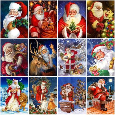 Santa Claus DIY 5D Diamant Malerei voller Runde Harz Cartoon Diamant Stickerei Kreuzstich Landschaft Weihnachtsgeschenk Home Decor