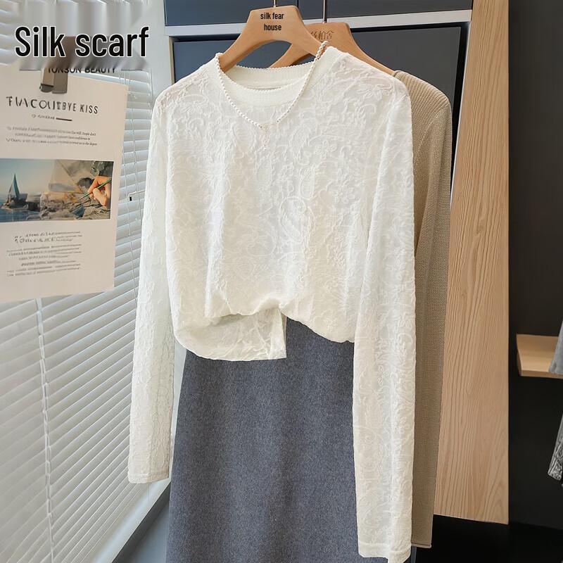 Silverbush Women s Slim Fit Round Neck Pullover Top M