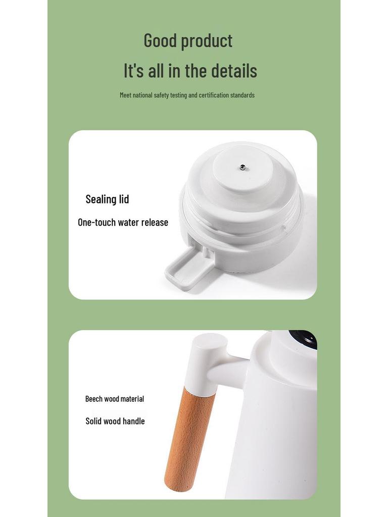 Smart Press-Type Insulated Kettle with Glass Liner - Large Capacity Household Thermos