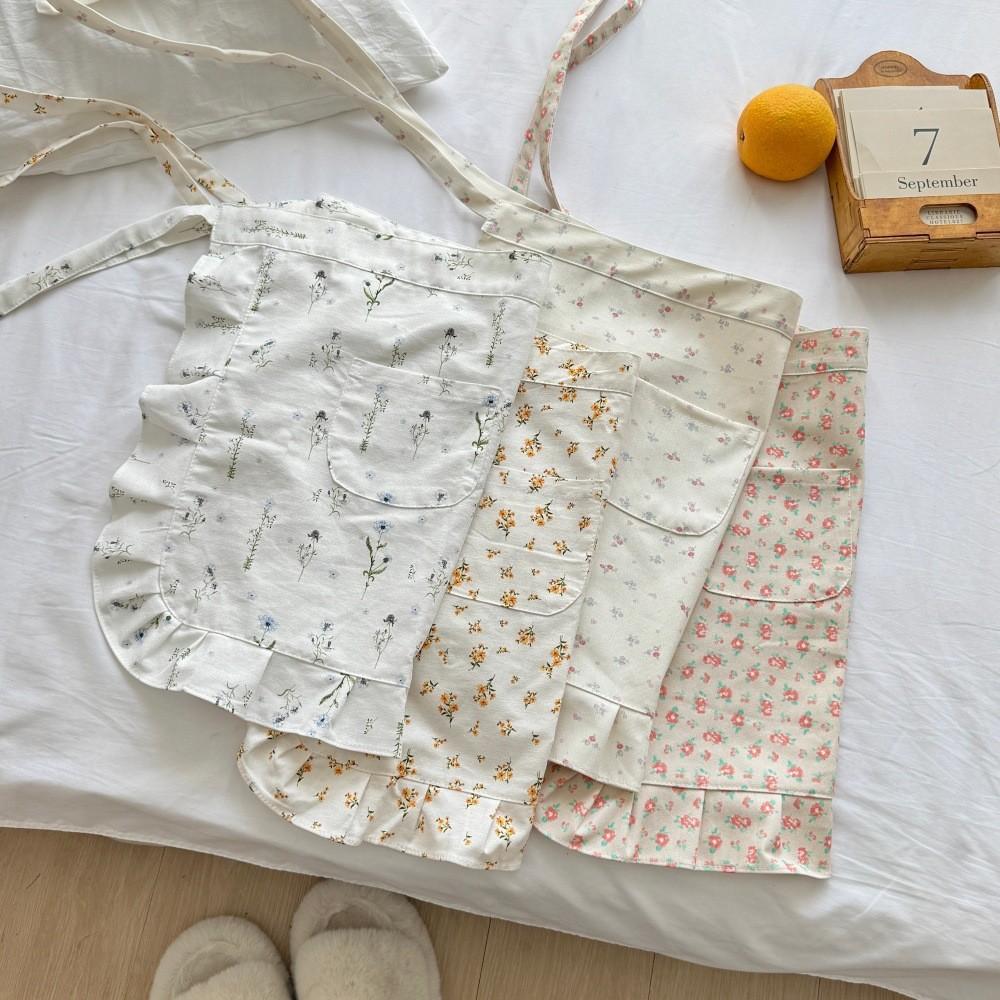 Cotton Floral Border Apron For Home Cooking And Caf Use