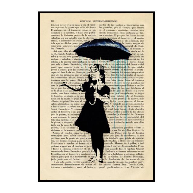 Banksy Balloon Girl Graffiti Poster Disappearing Five Rings Mural Retro Decorative Paintings Wall Art Prints Modern Home Decor