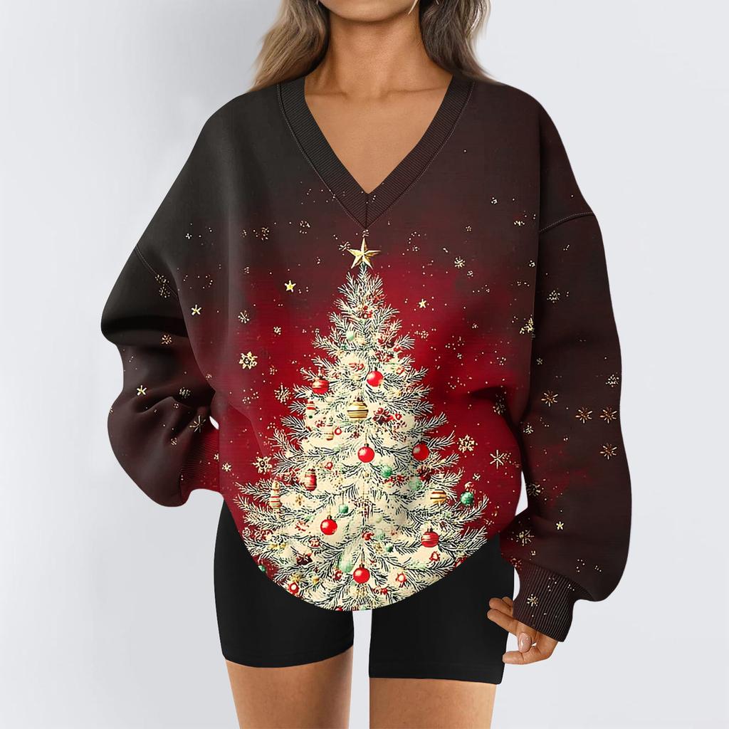 Dámská mikina sportovní flanelová mikina s dlouhým rukávem top ležérní mikina s výstřihem do V