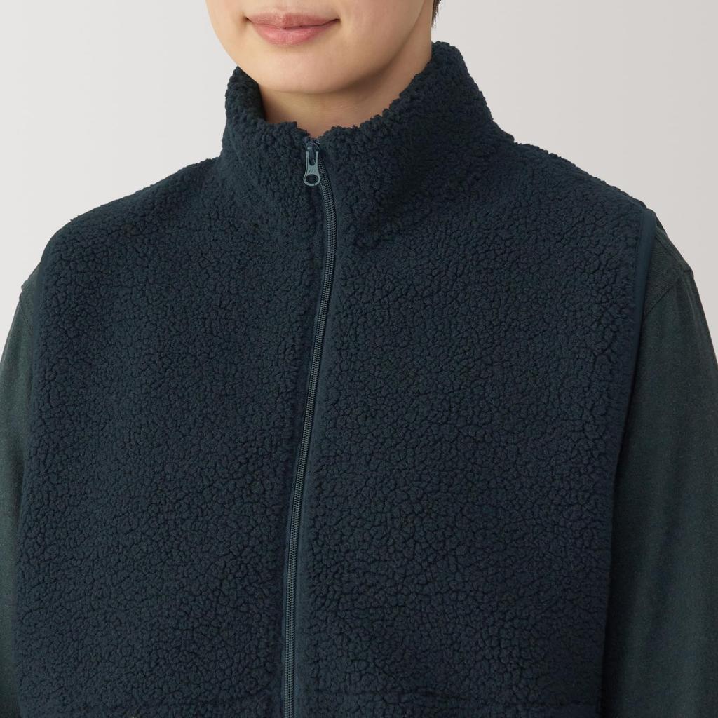 MUJI Boa Fleece Dark Size BB2QQA4A Women's Vest, Navy, XS,