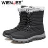 Herren Neue Baumwollschuhe Wasserdicht und Kältefest Lange Stiefel für Herren Outdoor mit Dickem Samt und Wärme Schneestiefel Große Größe
