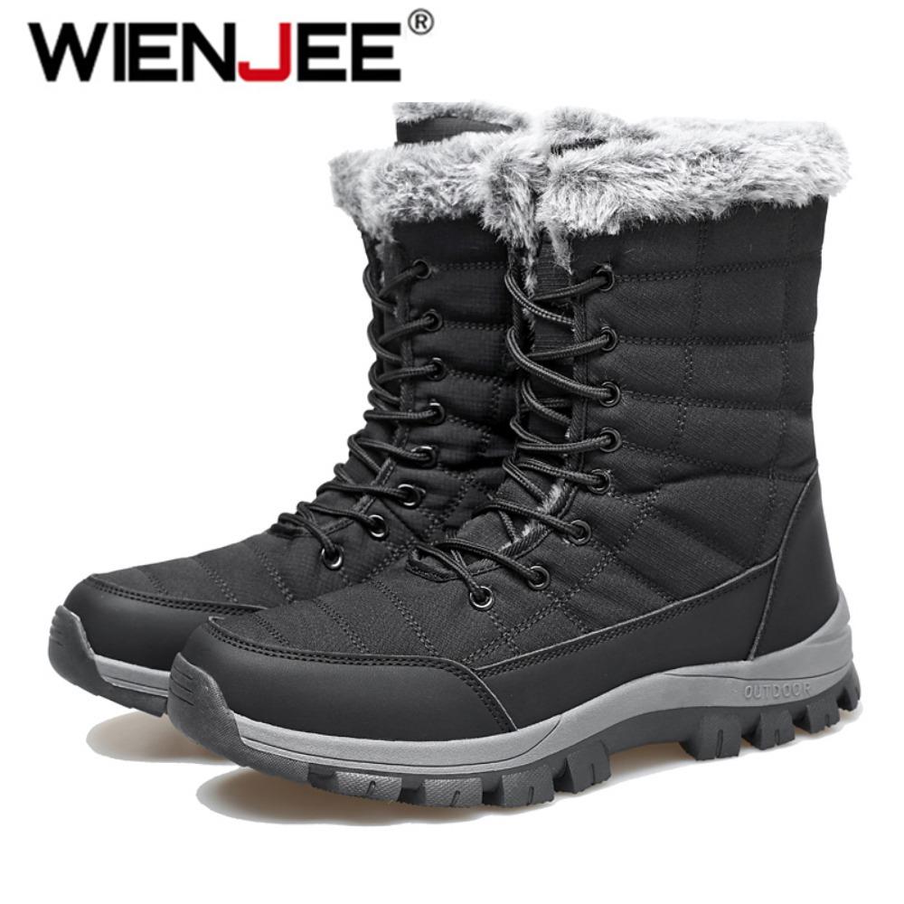Men New Cotton Shoes Waterproof and Cold Proof Long Boots for  Men Outdoor with Thick Velvet and Warmth Snow Boots Big Size