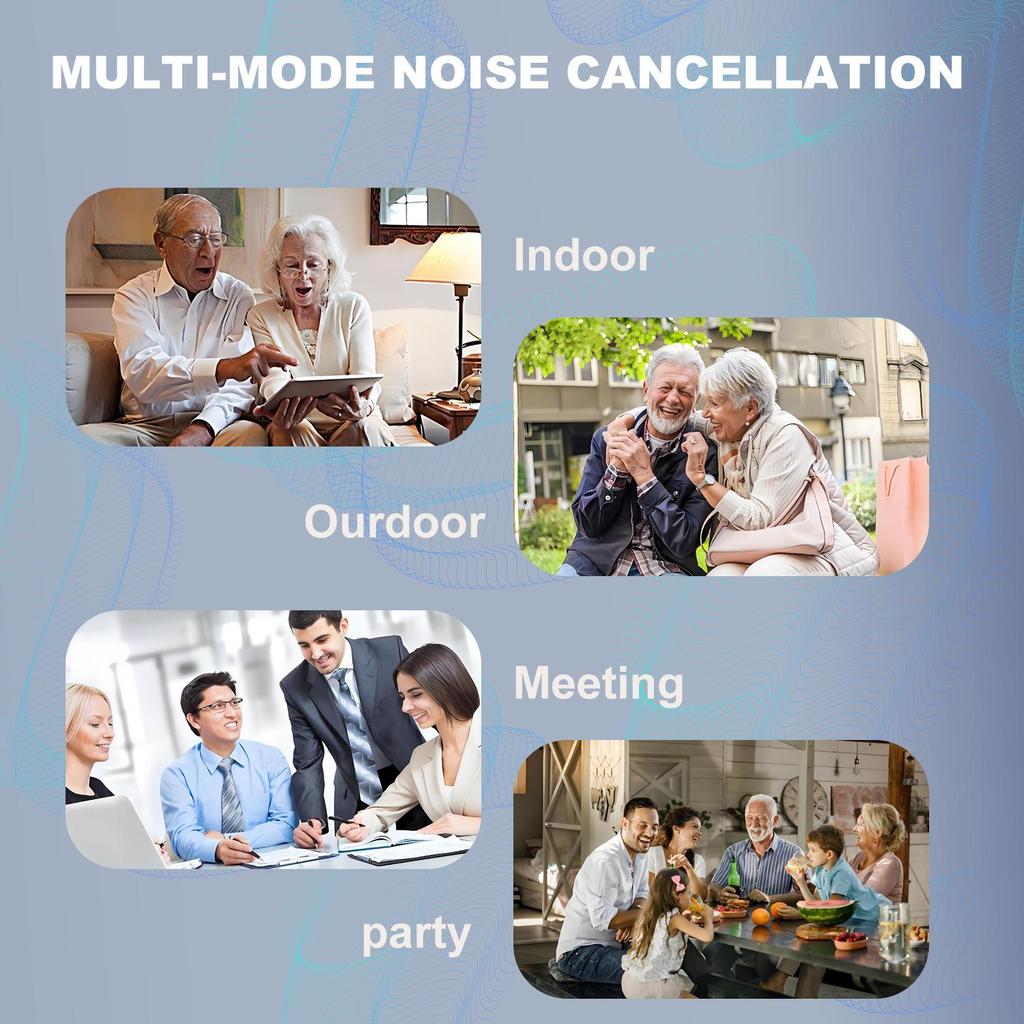 Rechargeable Noise-Reducing Invisible Hearing Aid with Amplifier and Button