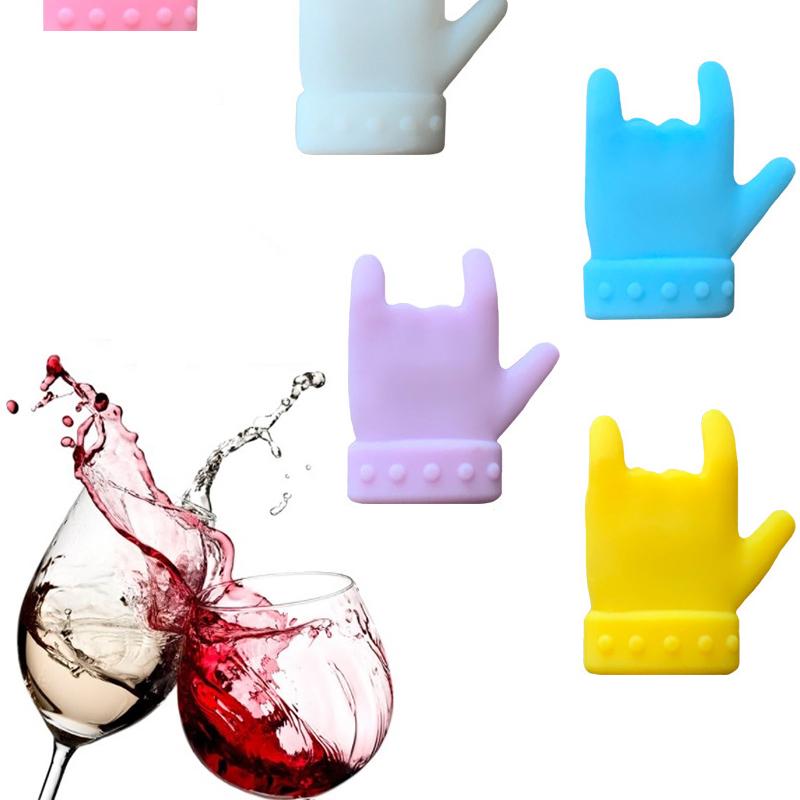 Silicone Finger Wine Glass Marker Creative Glass Goblet Recognizer Distinguishing Sign Recognizer