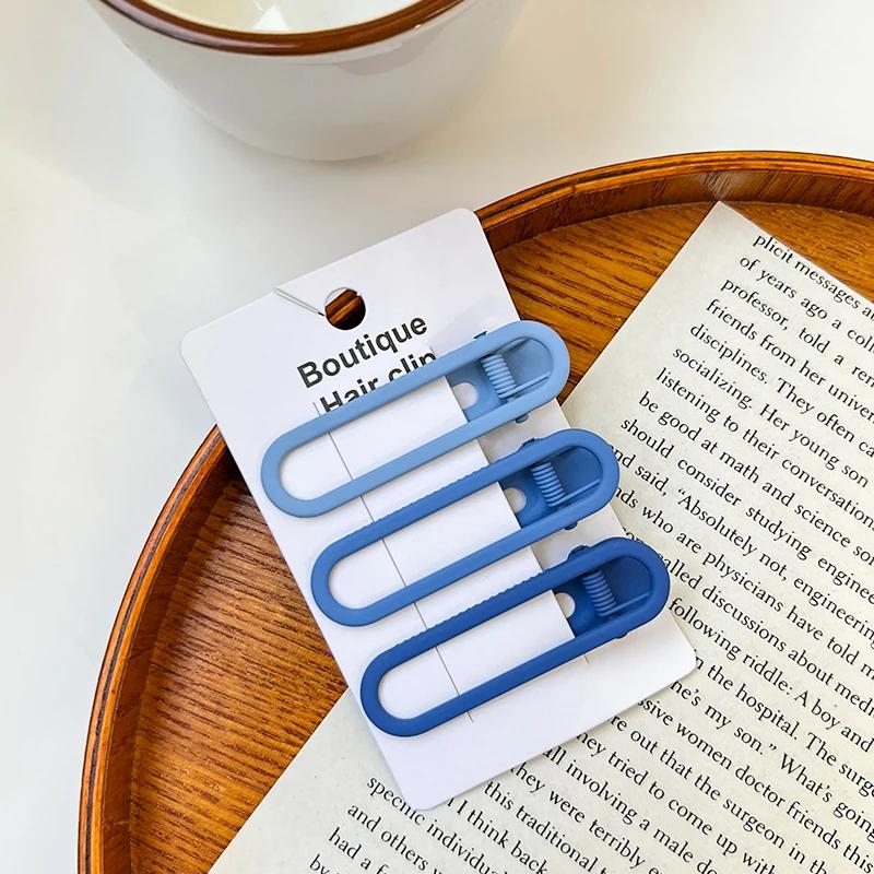 3/4 Pcs/Set New Women Girks Vintage Frosted Geometry Ornamentr Hair Clips Adult Lovely Alloy Hairpins Female Hair Accessories