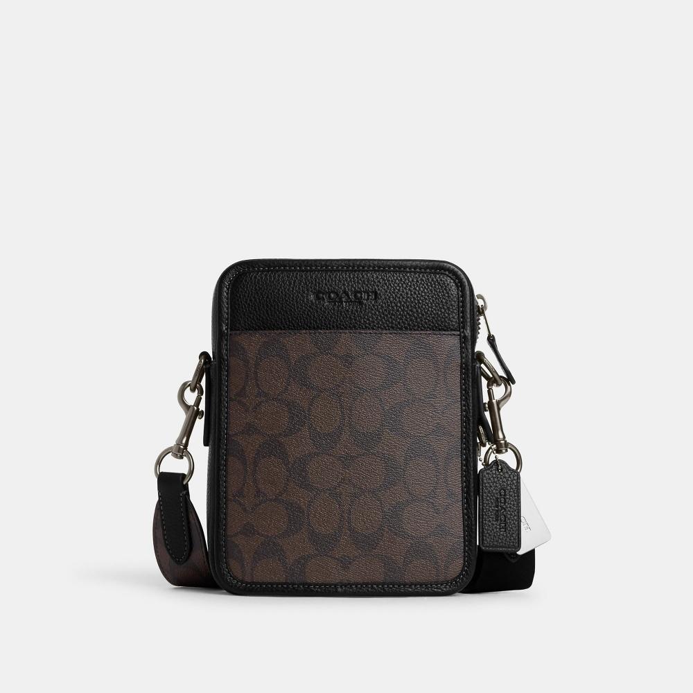 

Кроссбоди Coach Sullivan из канвы Signature цвета бронзы, красного дерева и черного дерева