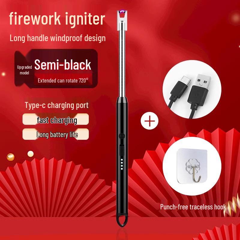 

Электронная зажигалка для фейерверков с длинной ручкой для использования на открытом воздухе - Безопасна для использования детьми