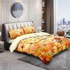 3pcsThanksgiving Pumpki Print Coreless Bedding Set Bedroom Dormitory Multi Size Machine Washable Set