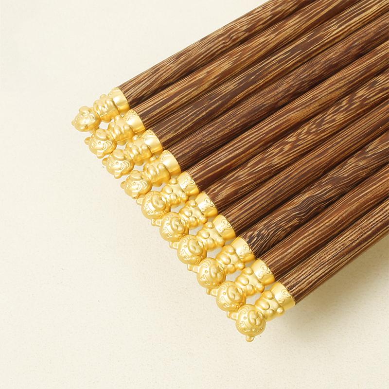 Čínský zvěrokruh Dřevěné jídelní hůlky Kawaii Sushi Pár Krásné a praktické Dřevěné nádobí