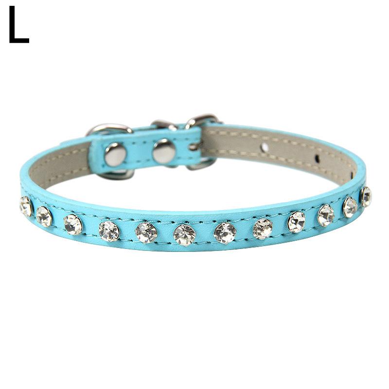 Collier réglable en cuir pour chat et animal de compagnie, 1 pièce, strass pour petit chiot, accessoires créatifs pour animaux de compagnie