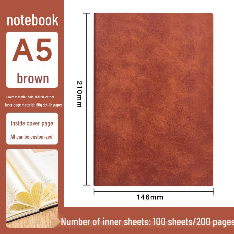 Custom Logo A5/B5 Leather Notebook Gift Set for Office Meetings