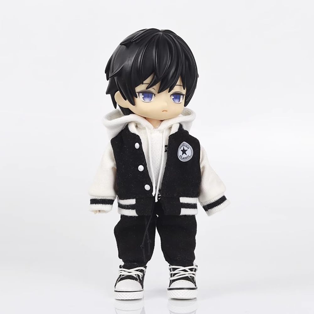 Obitsu 11 OB11 Size Outfit: Sweatpants and Jersey Bottoms for Obitsu Doll 11cm Body, Single Item, 4 Colors (Black + Gray)